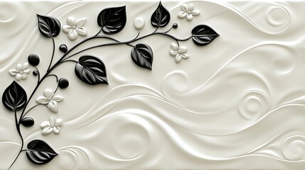 Ornate floral wall mural design