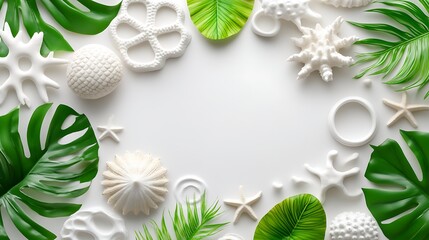 Tropical, white, and green aesthetic