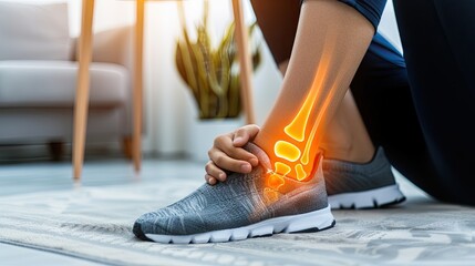 Woman's ankle pain