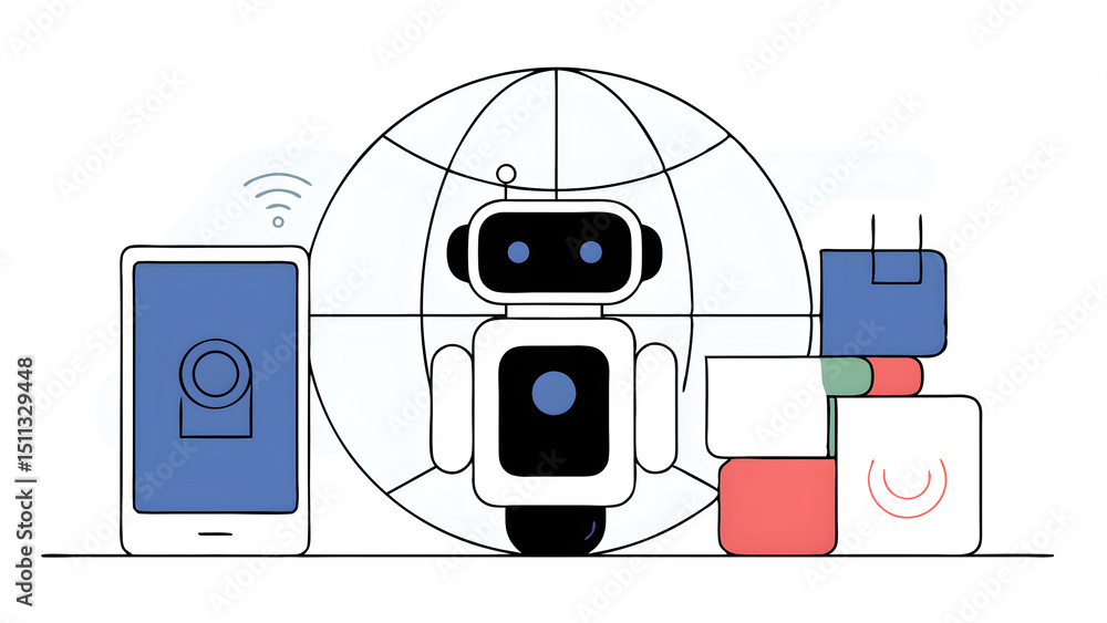 Aufkleber ai tool for technology smart robot science and artificial intelligence technology and innovation fut