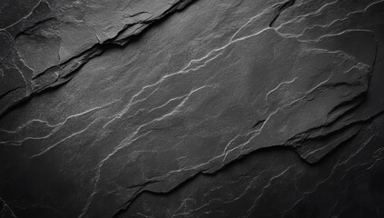 lack slate background, dark gray stone texture with copy space.