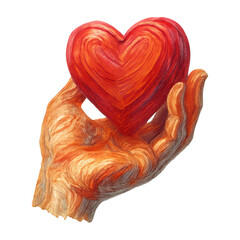 PNG Hand holding red heart
