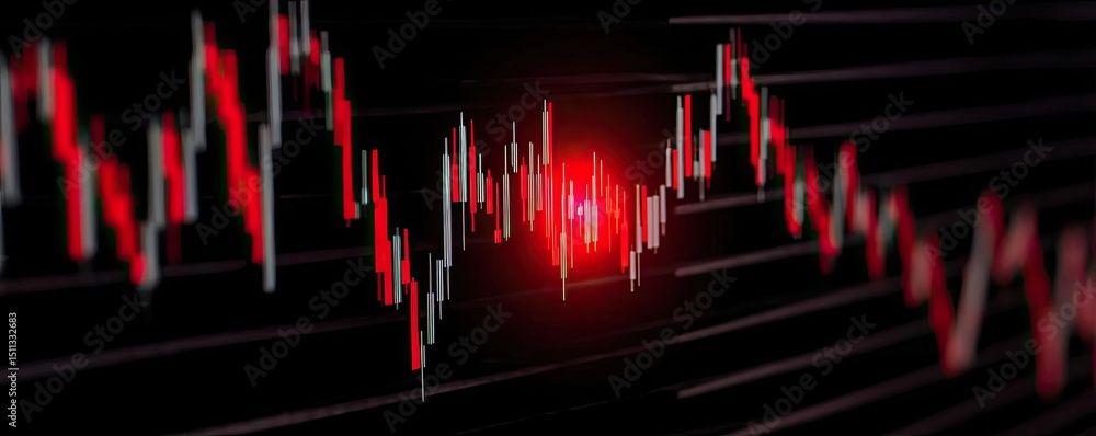 Poster bearish trend with price confirmation for timing concept. dynamic financial graph illustrating marke