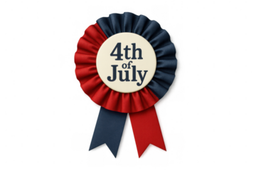 Patriotic cockade in red and blue, representing national pride and independence, isolated on white background