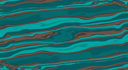 Obraz premium Fluid Teal and Brown Abstract Swirl: A Serene, Textured Artwork
