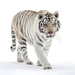 Obraz premium A sleek full-body Bengal tiger walking slowly with a poised and graceful posture.