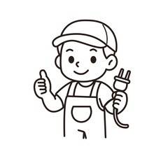 electrician illustration outline