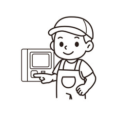 electrician illustration outline