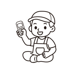 electrician illustration outline