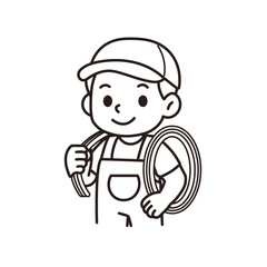 electrician illustration outline