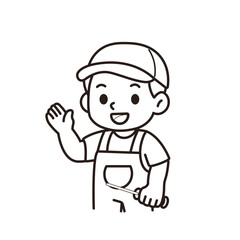 electrician illustration outline