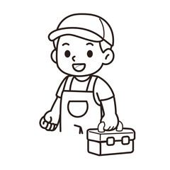 electrician illustration outline