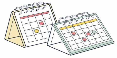 Calendar Set – Collection of Date, Month, and Planner Icons and Templates

