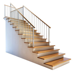 Photo of Elegant white staircase isolated on transparent background