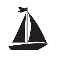 Sailboat Silhouette Icon – Minimal Nautical Vector Design