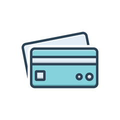 Color illustration icon for credit card