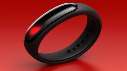 Modern Fitness Tracker on Red Background