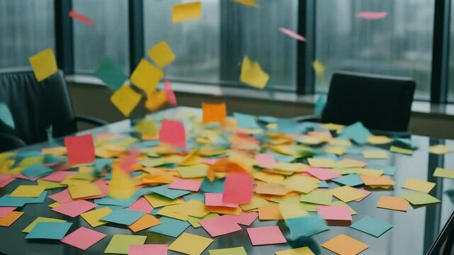  Sticky Notes Falling in Office Space