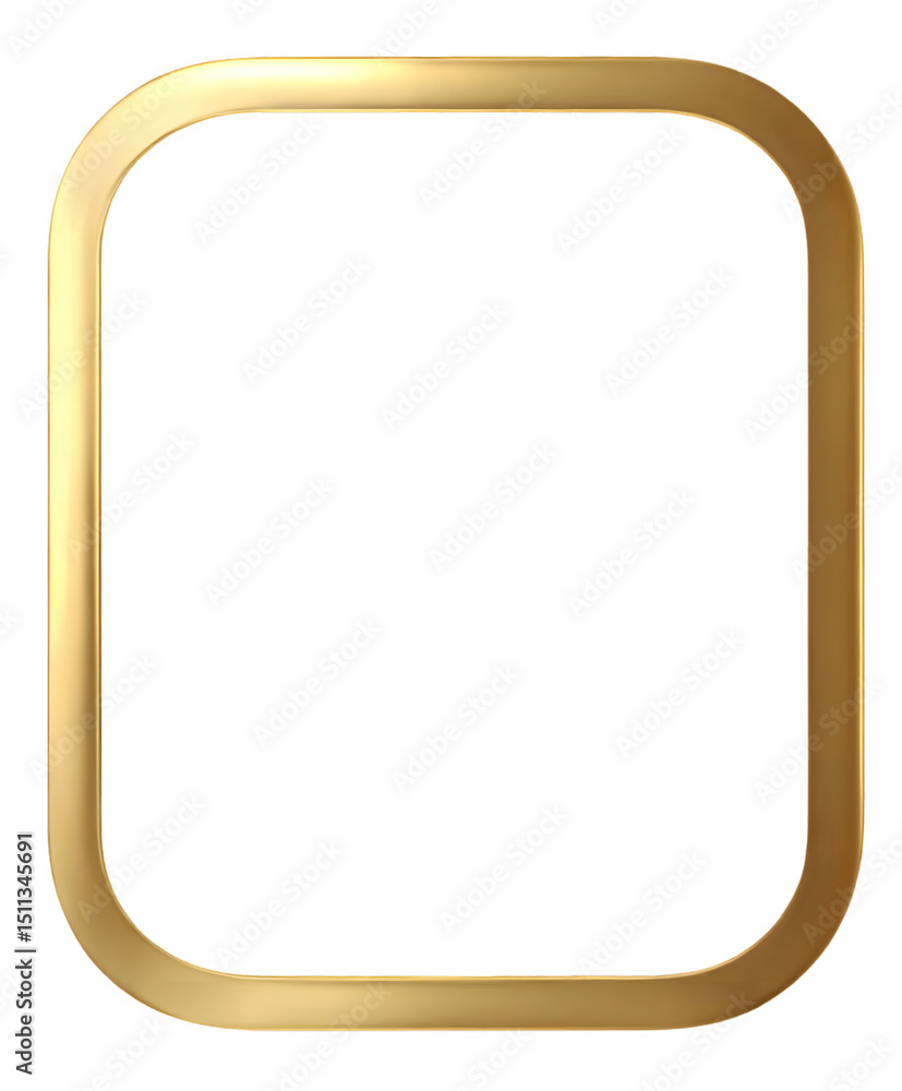 Aufkleber a golden rectangular frame with rounded corners surrounding a black background in a simple design is