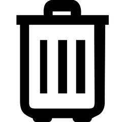 Vector trash can icon, a web technology symbol for delete action in user interface design