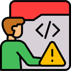 Code Issue lineal color icon