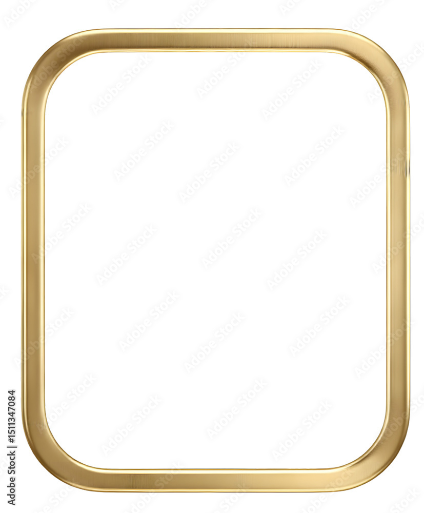 Aufkleber isolated golden rectangular frame with rounded corners on a black background for design use isolated