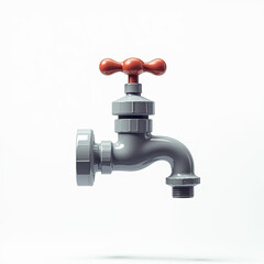 3D Grey Faucet, Water Tap, Plumbing - Minimalist design