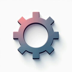3D Gear Icon: Settings, Process, Technology - Minimalism