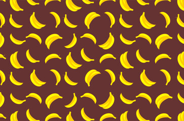 Bananas seamless pattern. Vector flat llustration of  banana. Hand-drawn of banana icon illustration. Exotic banana seamless pattern.