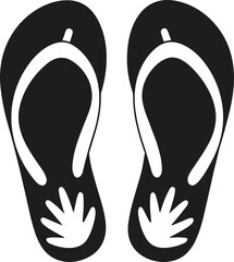 Palm Leaf Flip Flops Silhouette – Summer Beach Sandals Vector for Tropical Travel Designs