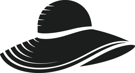 Elegant Wide Brim Hat Silhouette Vector for Summer and Fashion Themes