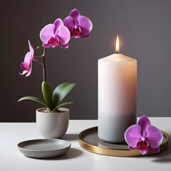 beautiful wallpaper in orchid and candle