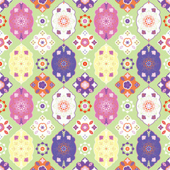 Seamless vector pattern with cute pink floral Easter eggs, perfect for spring holiday decoration
