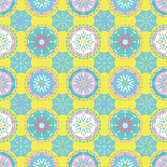 Seamless floral pattern vector with vintage decorative flower elements for fabric design or textile wallpaper