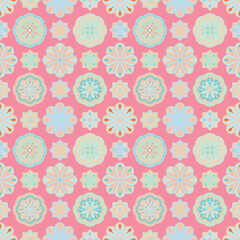 Seamless vector floral pattern with pink flowers a vintage nature illustration for textile design wallpaper or card decoration