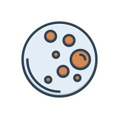 Color illustration icon for moon