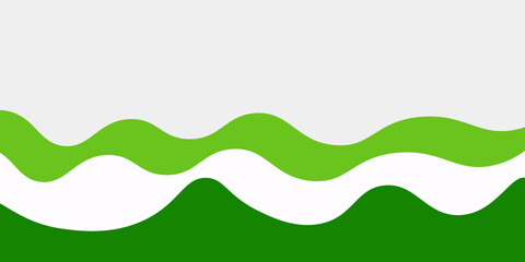Abstract White and Green wave wide background banner
