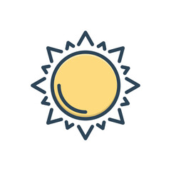 Color illustration icon for sun