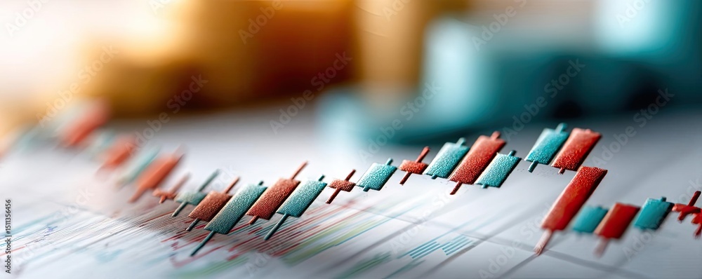 Poster profit taking exit strategy based on chart and entry indicator concept. detailed stock market graph 