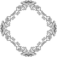 Intricate decorative frame suitable for invitations, greeting cards, and vintage-themed designs.