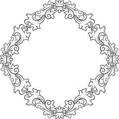 An intricate vintage frame perfect for showcasing artwork, photos, or decorative elements in design projects.