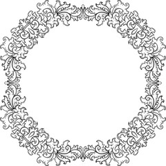 Intricate floral frame suitable for invitations, branding, or decorative purposes.