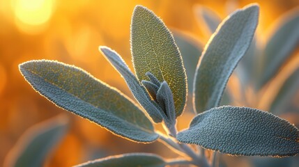 Wyoming sagebrush macro photography silvery-green leaves golden light natural texture close-up botanical detail western American flora desert plant sharp focus textural foliage background