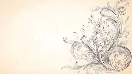 Ornate floral design on beige background (2)
