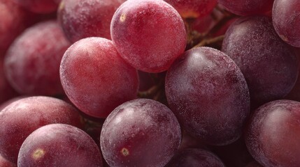 Close up red grapes cluster