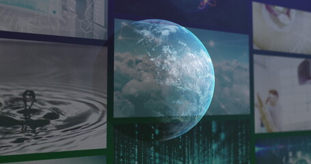 Image of data processing over globe