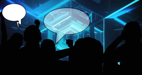 Image of nft text over digital tunnel