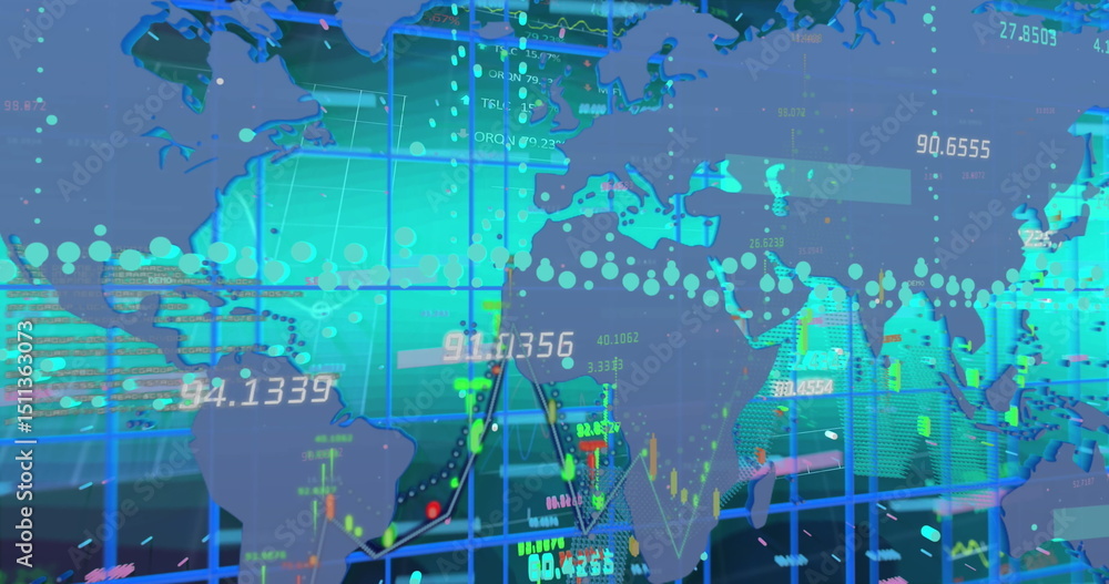 Poster image of data processing over blue background