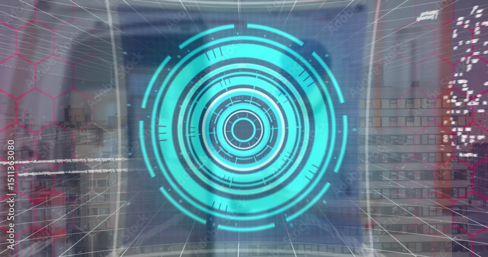 Poster image of scope scanning and data processing over tech room with computer servers