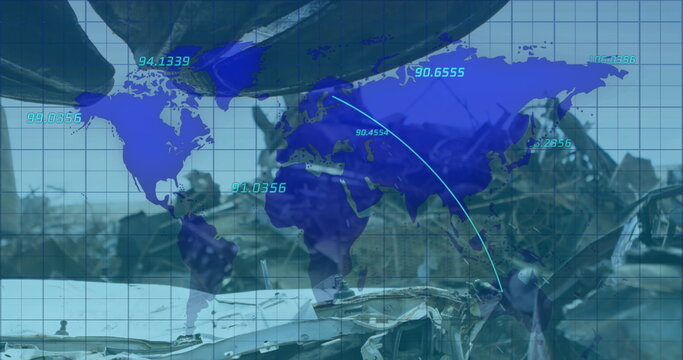 Image of data processing over rubbish dump